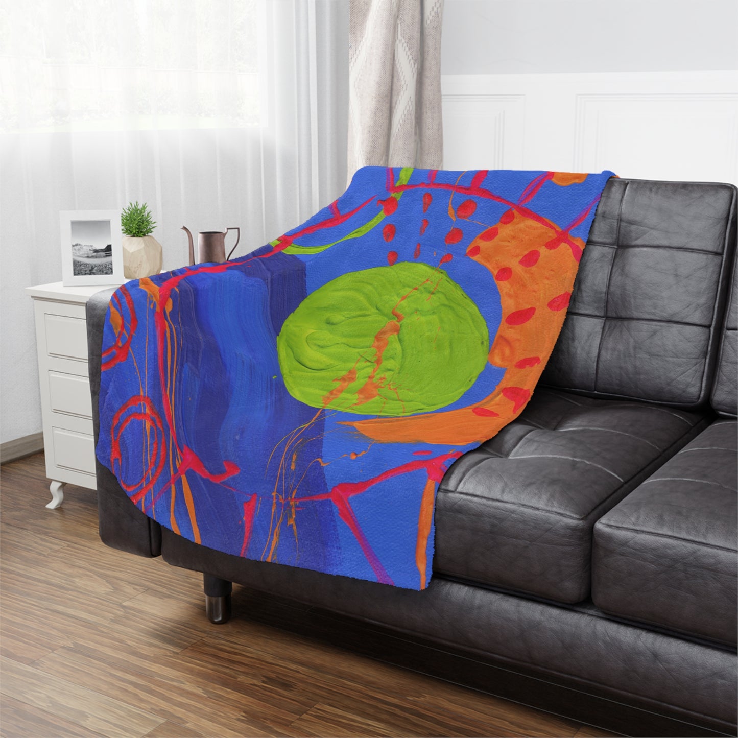 "Cobalt Abstract" Minky Blanket
