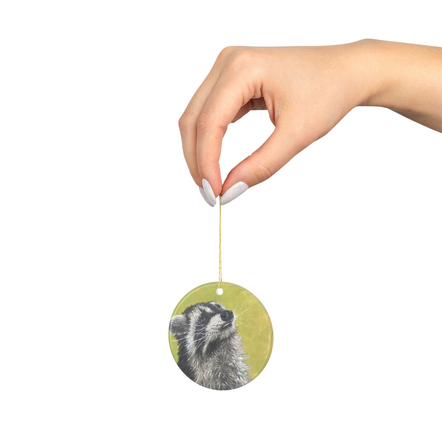 Derpy Raccoon Ceramic Ornaments (2-Side Print)