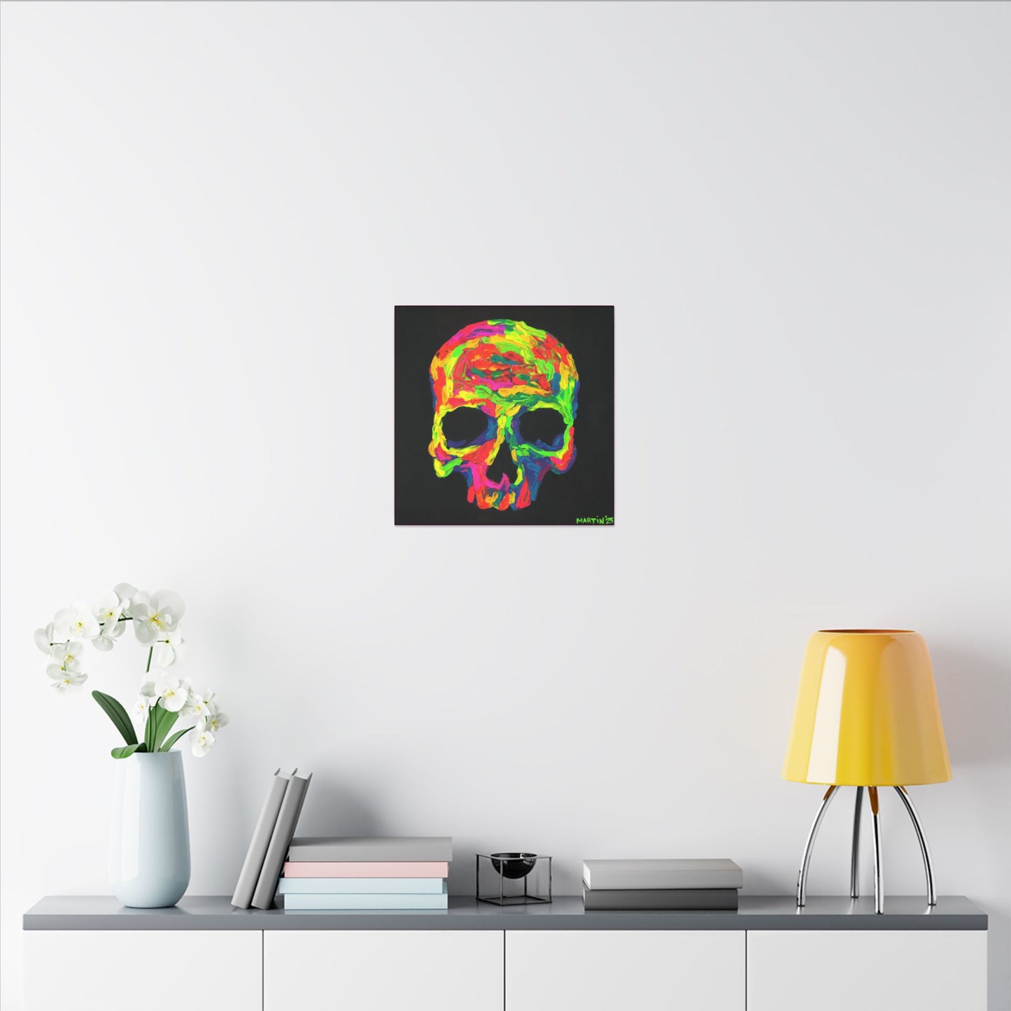 Rainbow Goopy Skull Canvas Gallery Wrap