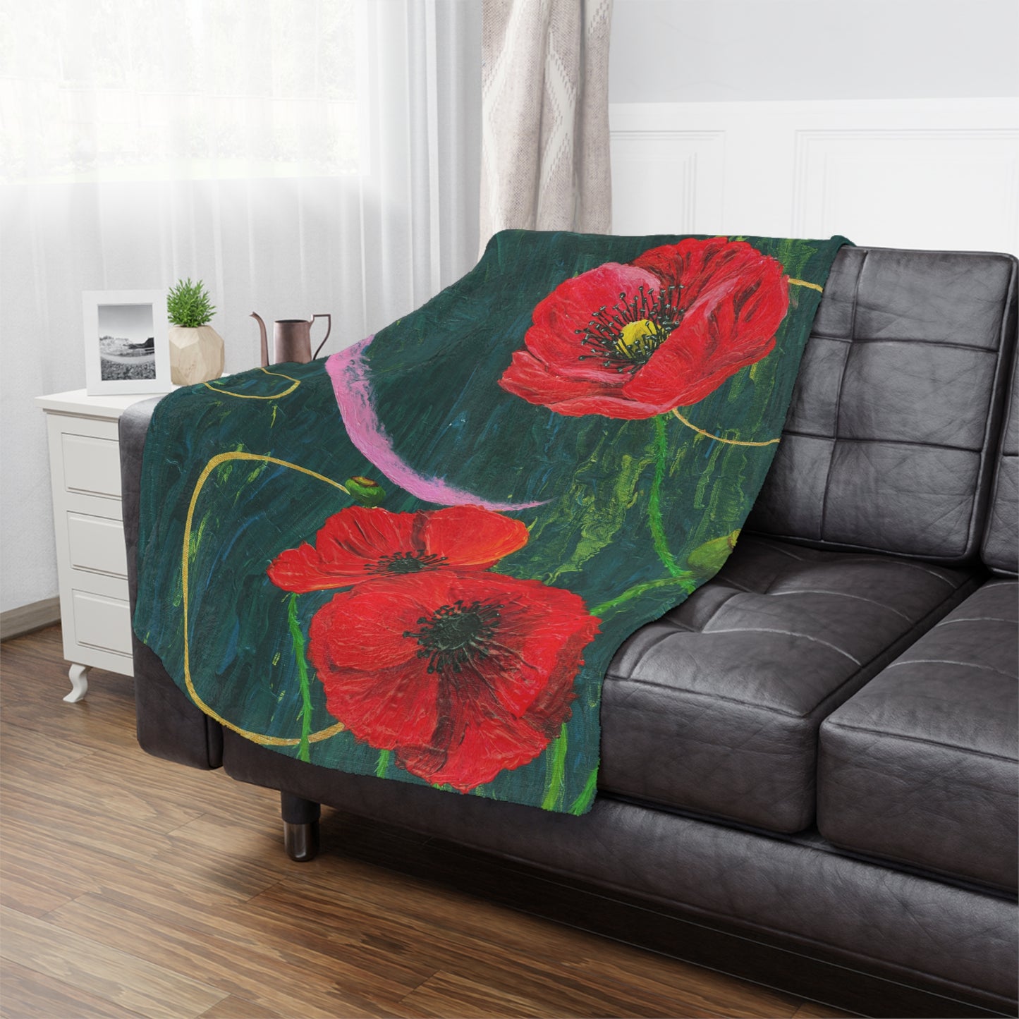 "Poppies" Minky Blanket