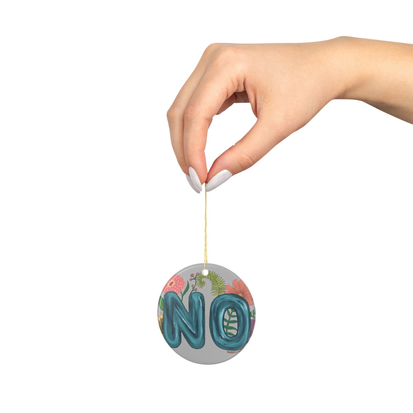 "NO" Ceramic Ornaments (2-Side Print)