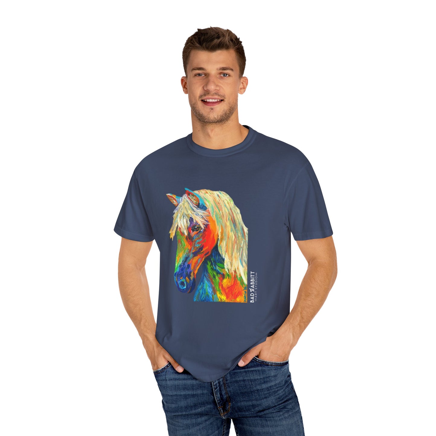 Rainbow Horse Unisex Garment-Dyed T-shirt