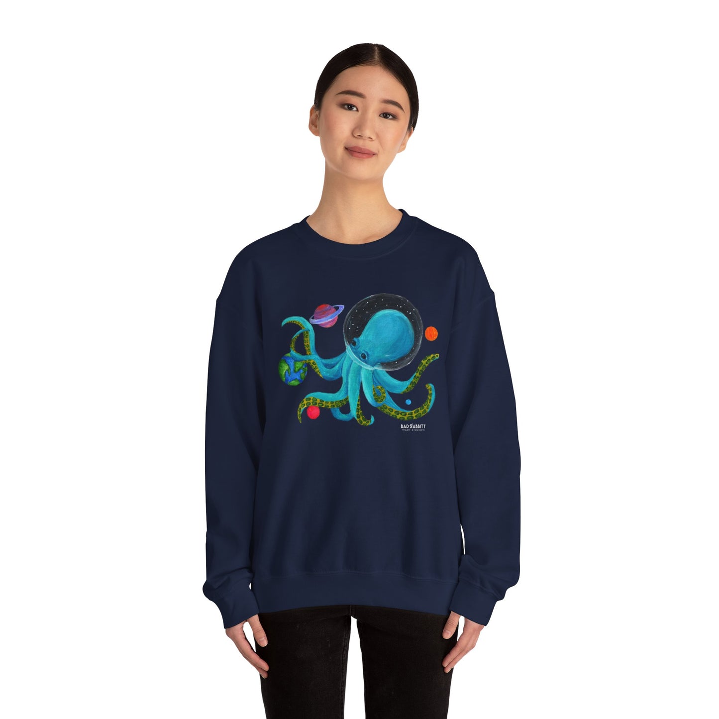 Octopus in Space Unisex Heavy Blend™ Crewneck Sweatshirt