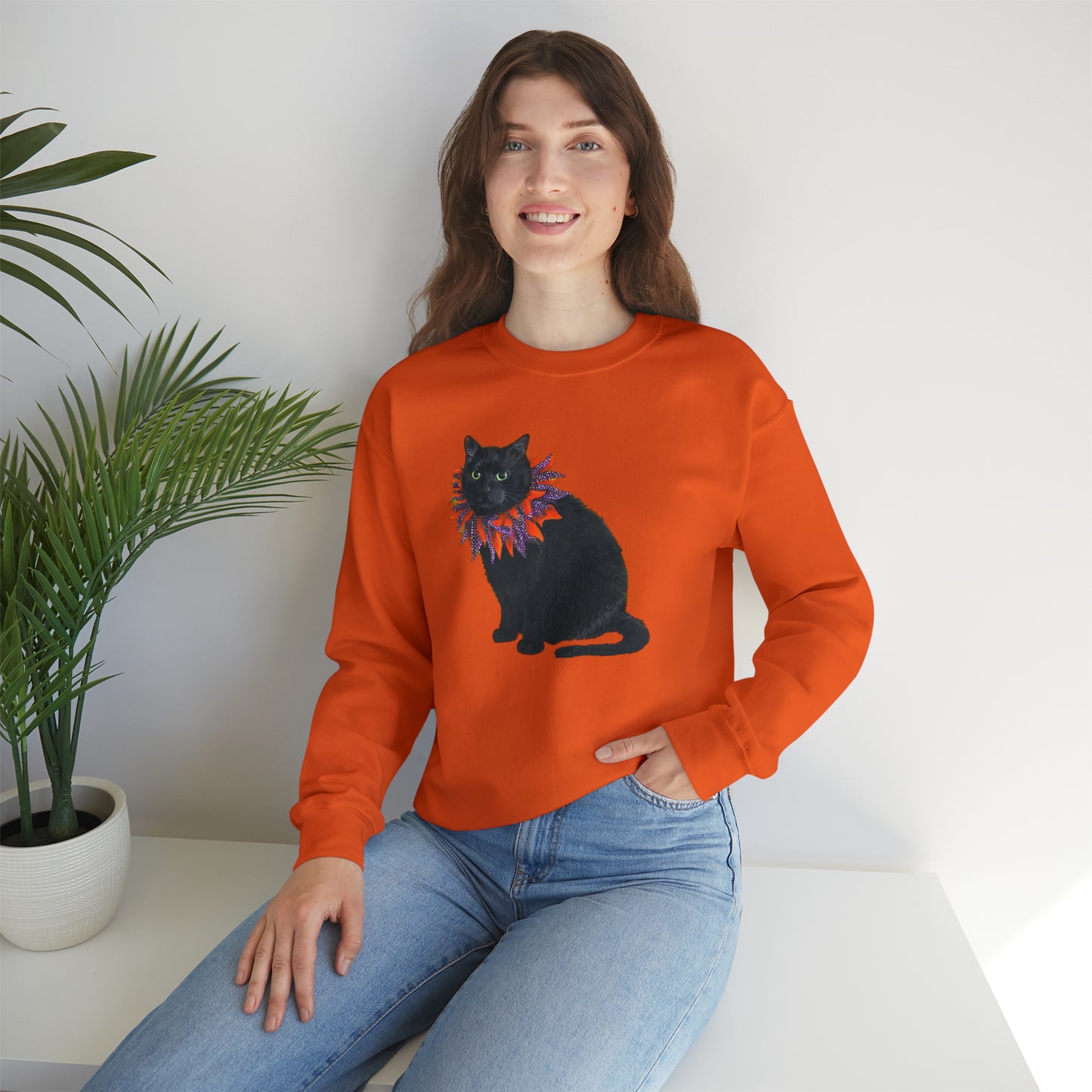 12 the Magical Halloween Cat Unisex Heavy Blend™ Crewneck Sweatshirt