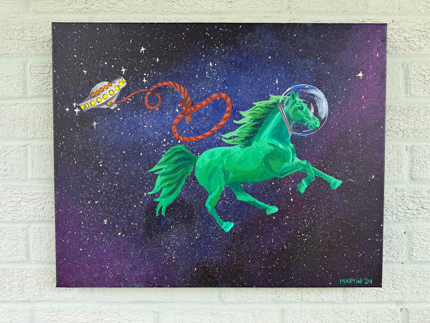 Space Horse - Original Art - Acrylic on Gallery Canvas - 16x20"