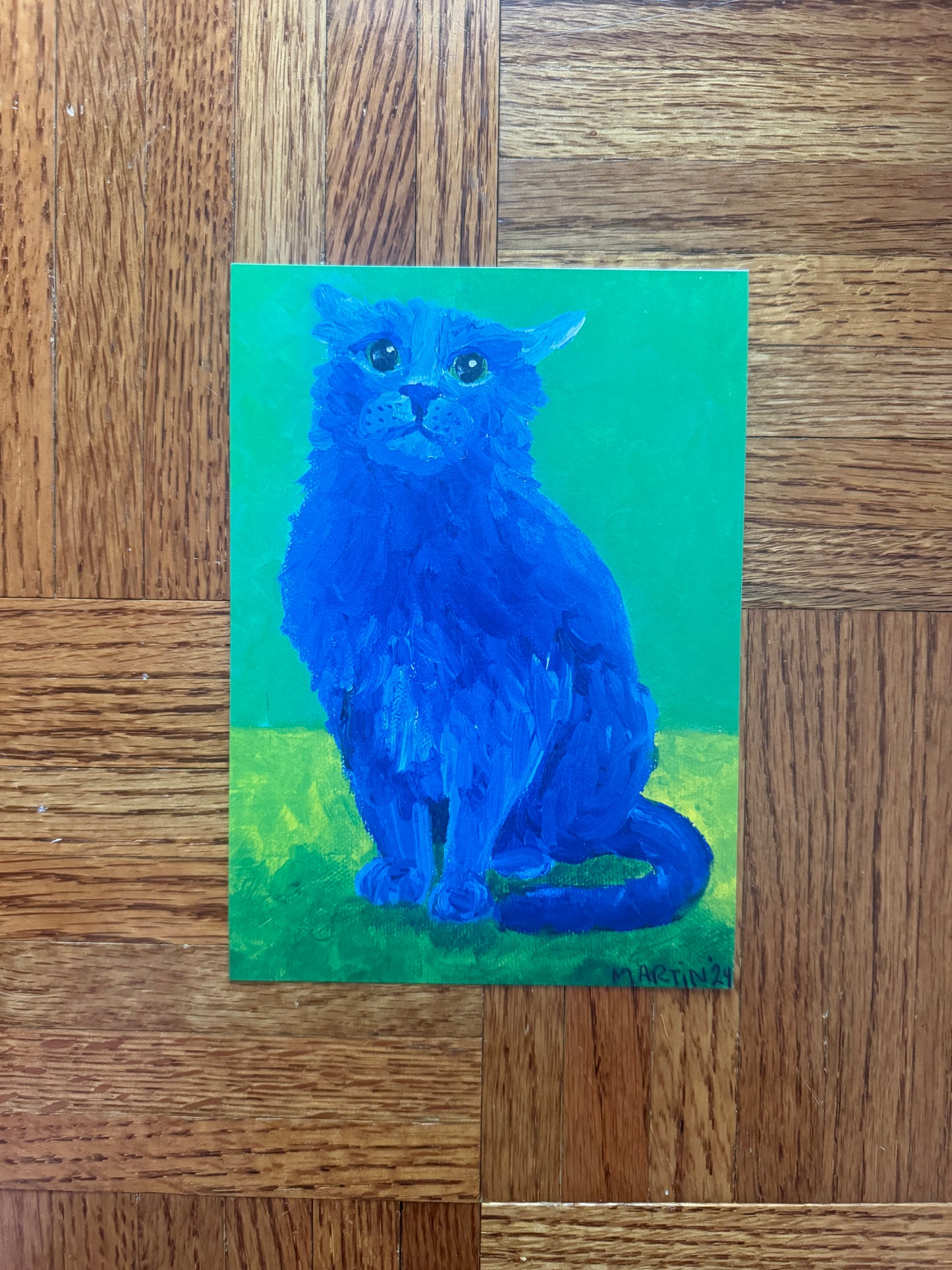 Grumpy Blue Cat Print - 5x7" - FREE SHIPPING IN THE US