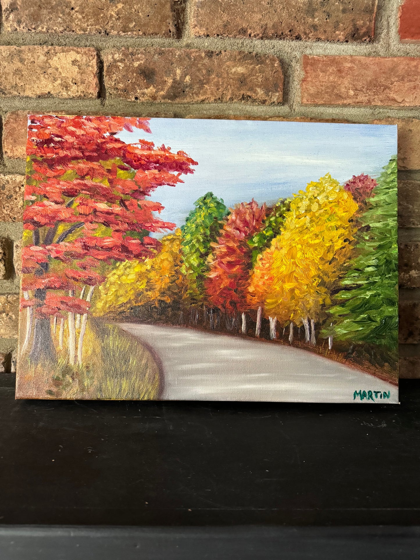 Autumn Road - ORIGINAL PAINTING - Oil on Canvas - 11x14" - FREE SHIPPING IN THE US