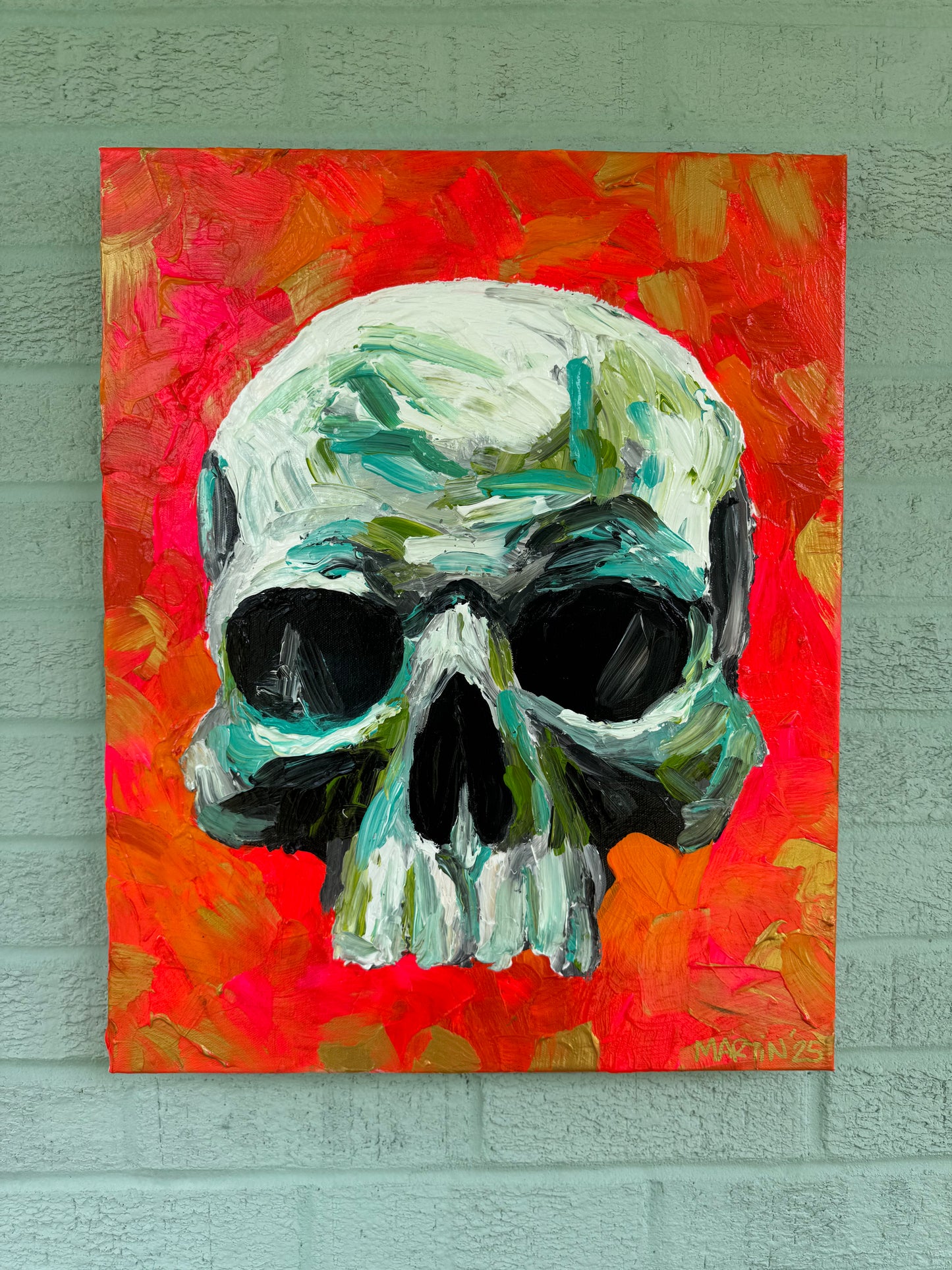 Giant Globby Skull - Original 16x20" Painting - FREE SHIPPING IN THE US