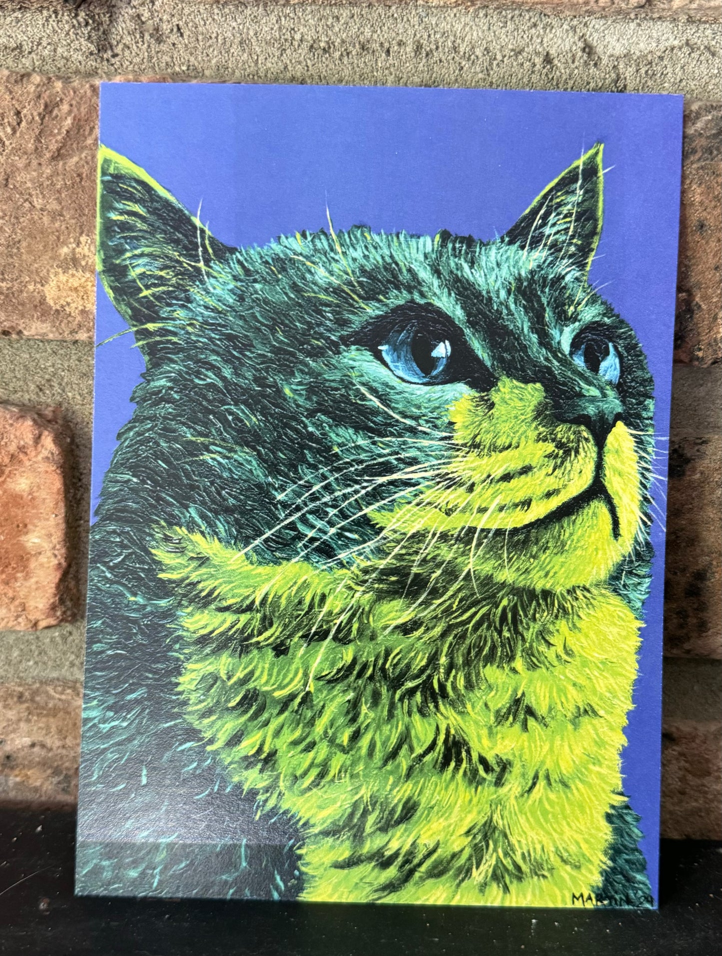 Green Kitty Print - FREE SHIPPING IN THE US