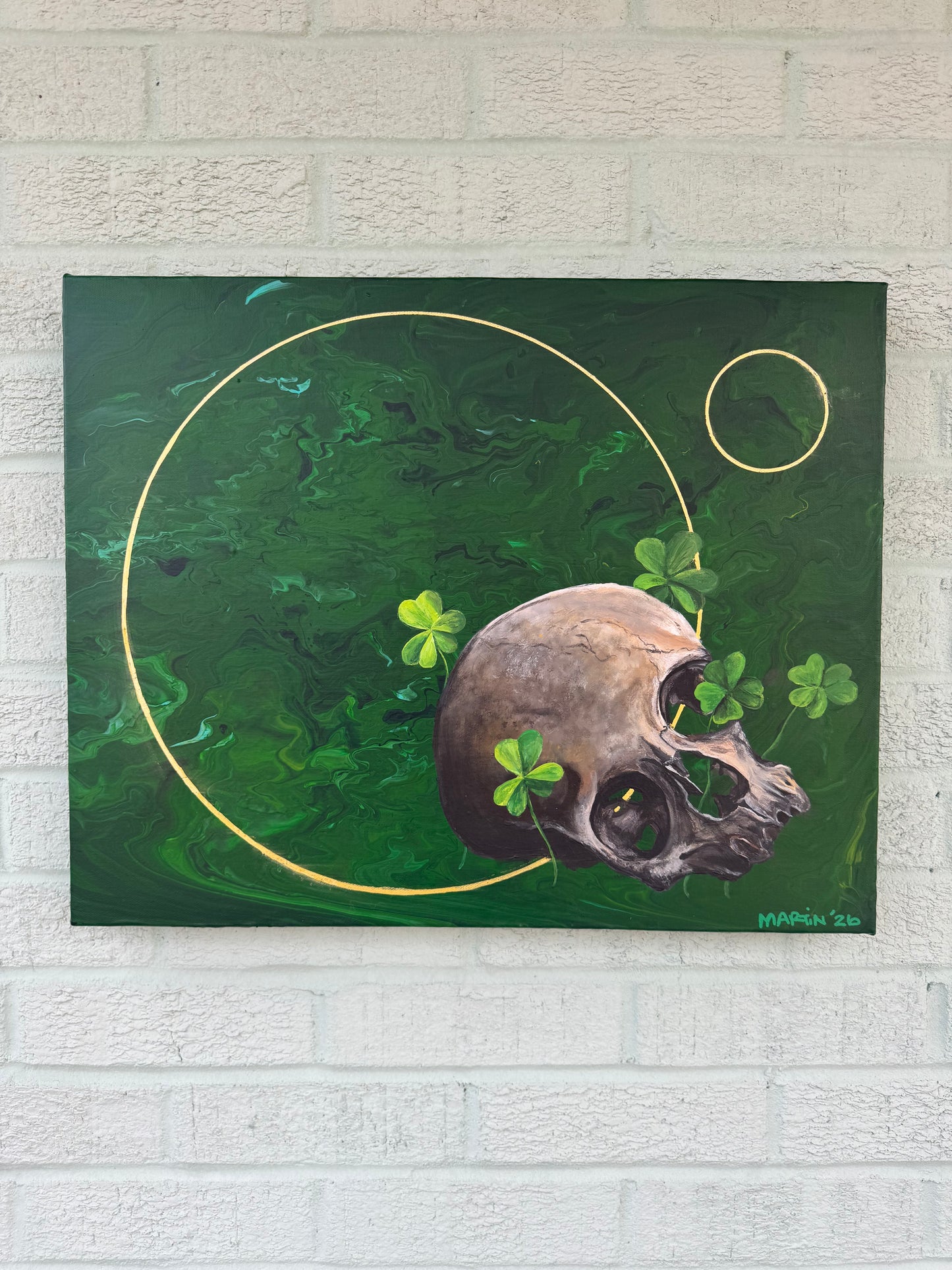 "Deathbed" Original Painting - Acrylic on 16x20" Gallery Canvas - Free shipping in the US.