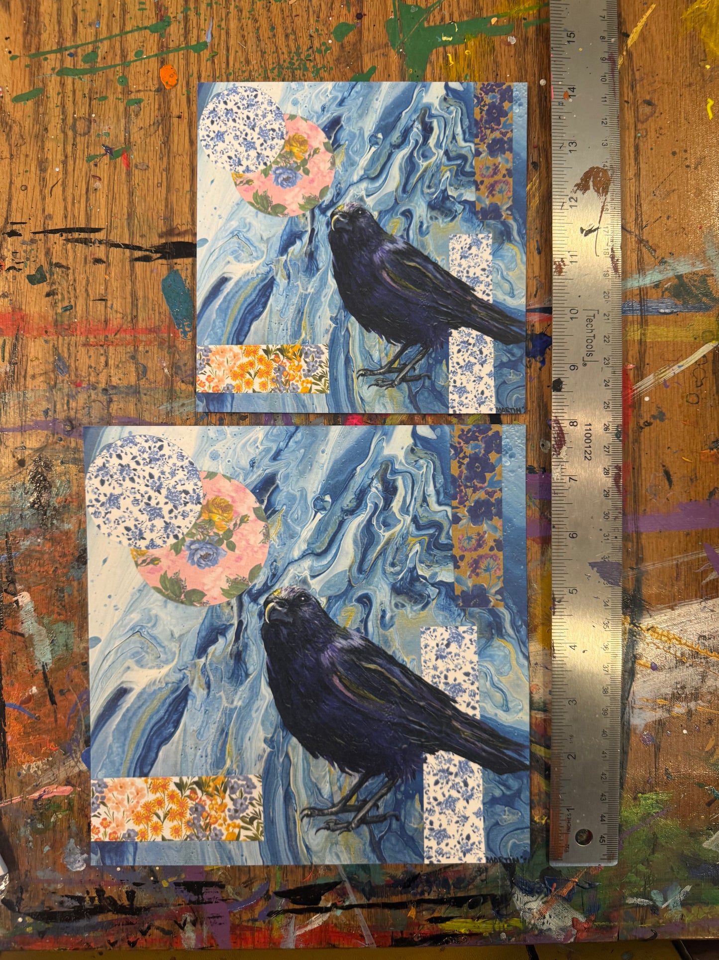 "Blue Crow" High Quality Paper Print - FREE SHIPPING IN THE U.S.