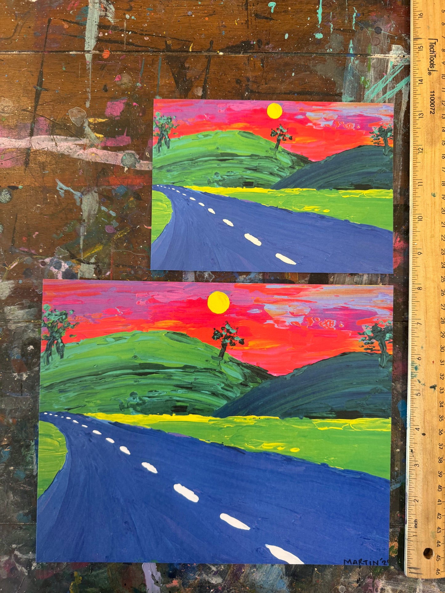 Neon Road High Quality Paper Print - FREE SHIPPING IN THE US