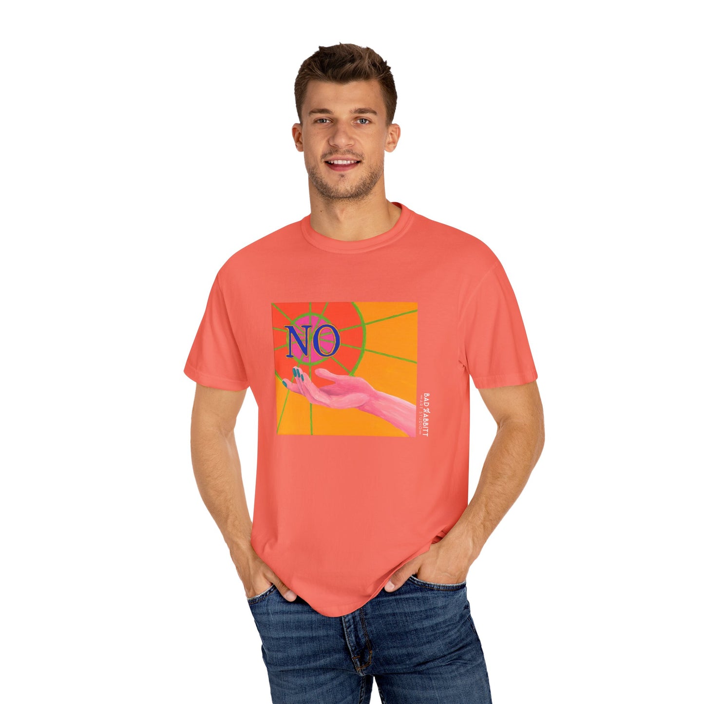 "NO" Hand Unisex Garment-Dyed T-shirt