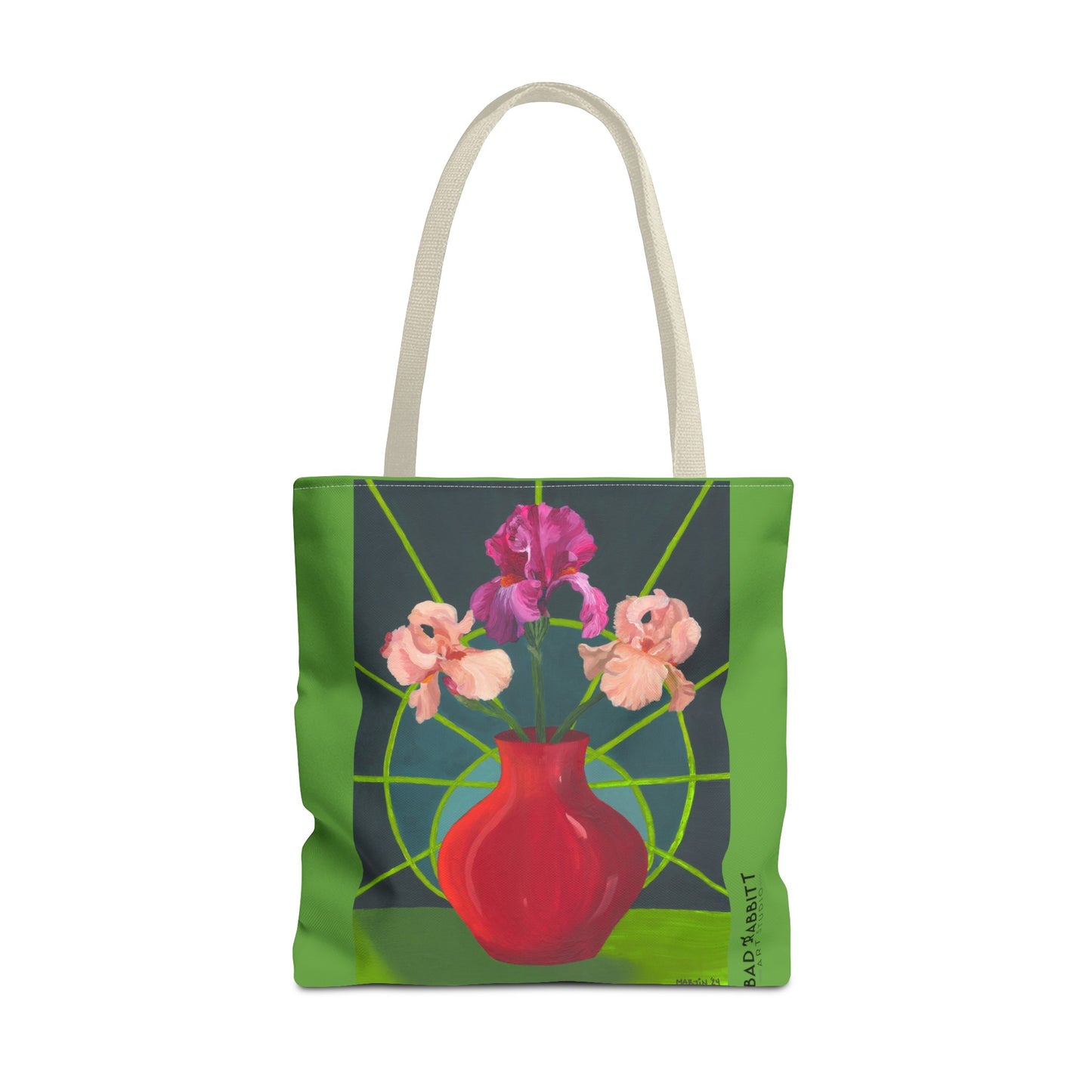 Three Pink Irises Tote Bag (AOP)