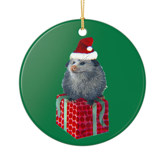 Christmas Opossum Ceramic Ornament (2-Side Print)