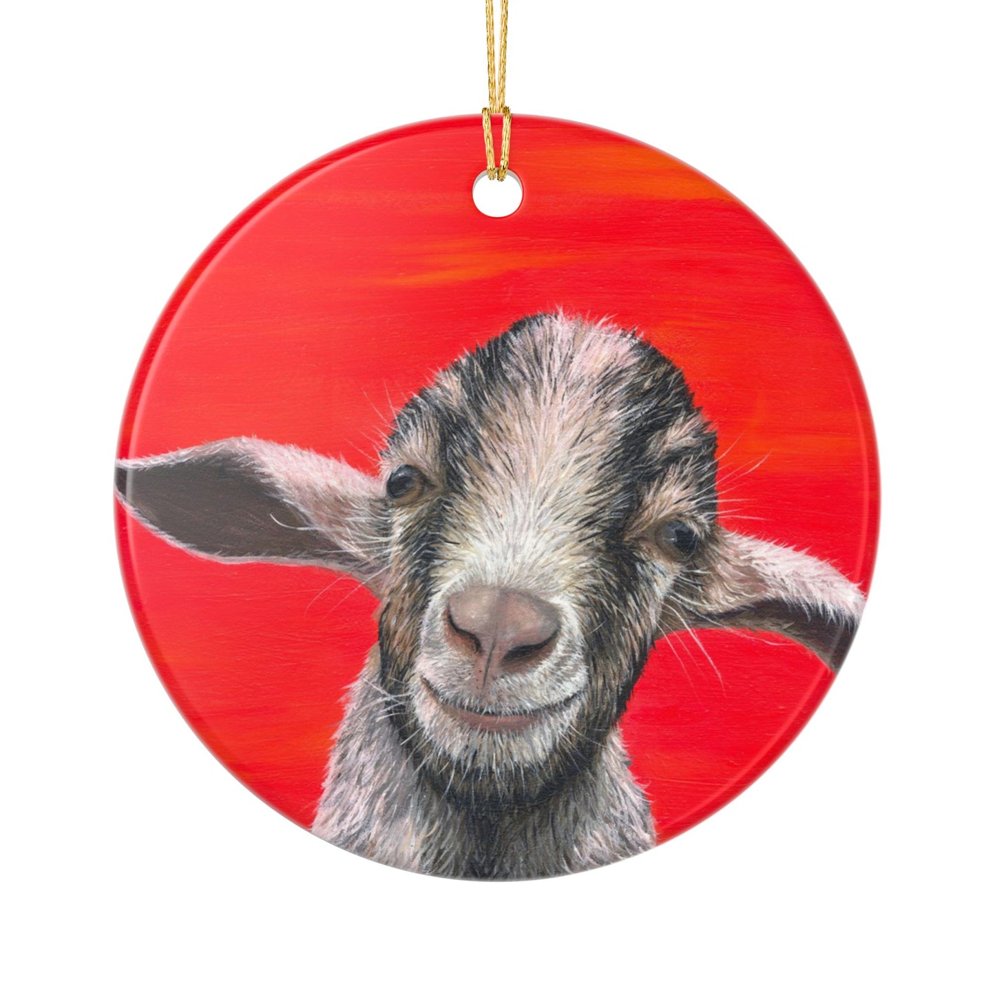 Goat Ceramic Ornament (2-Side Print)