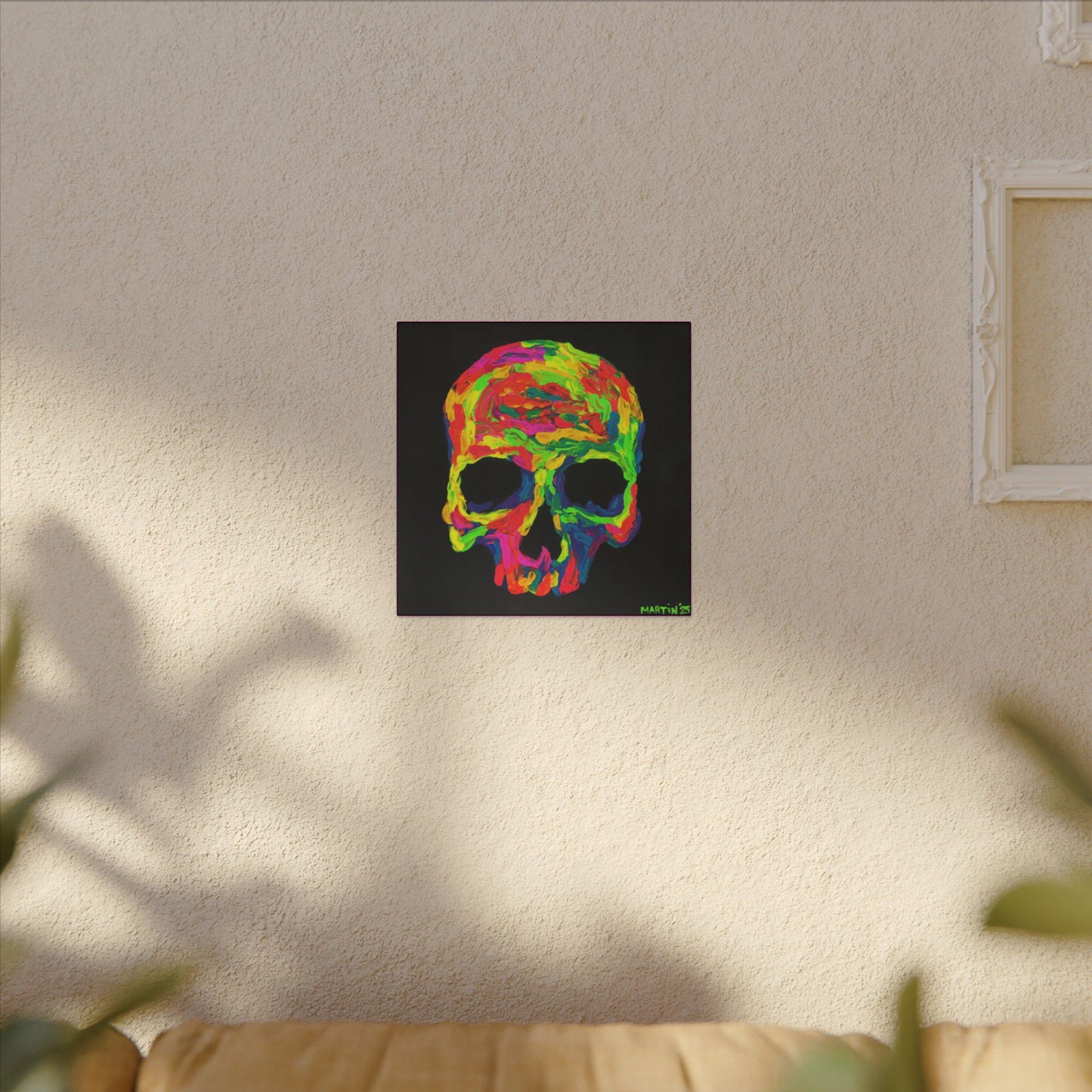 Rainbow Goopy Skull Canvas Gallery Wrap