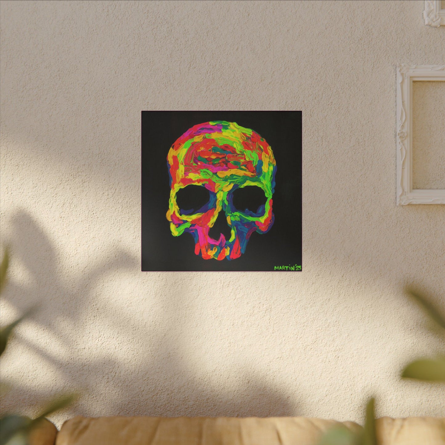 Rainbow Goopy Skull Canvas Gallery Wrap