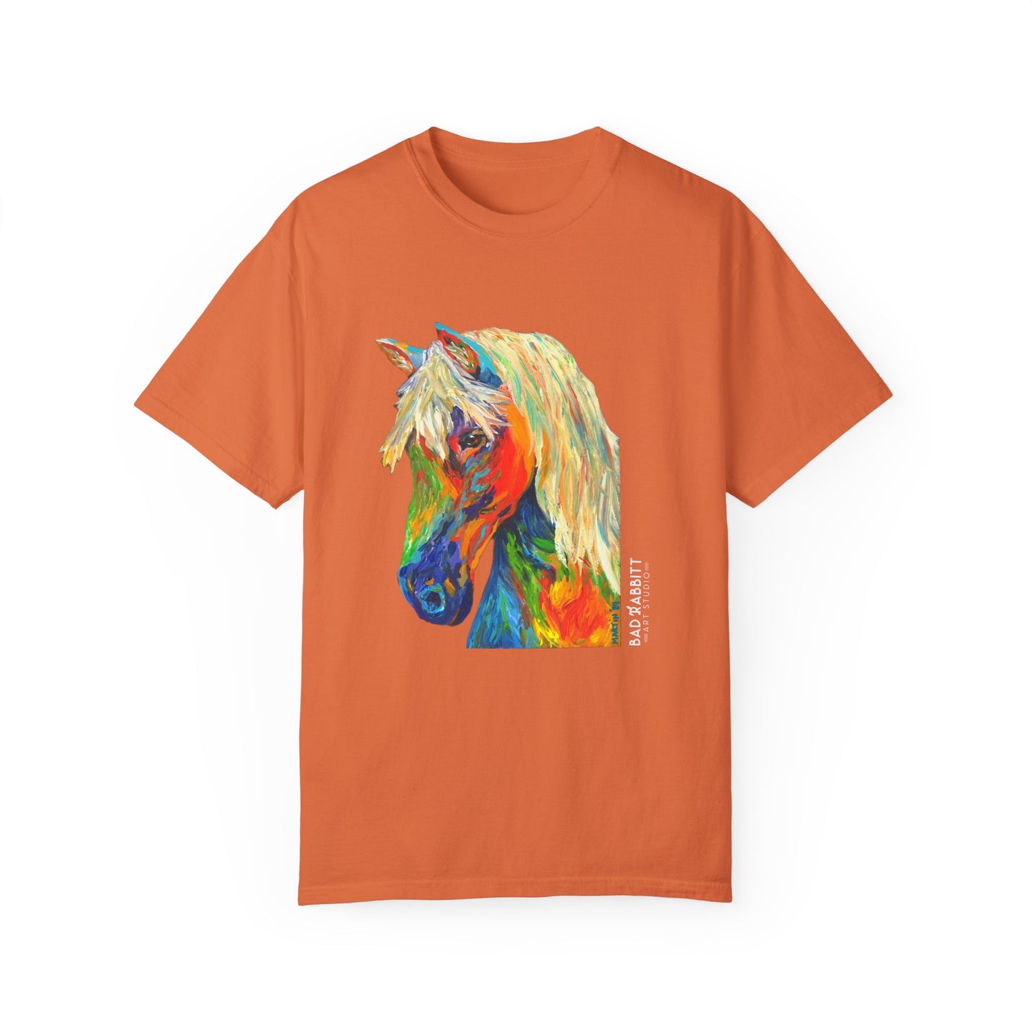 Rainbow Horse Unisex Garment-Dyed T-shirt