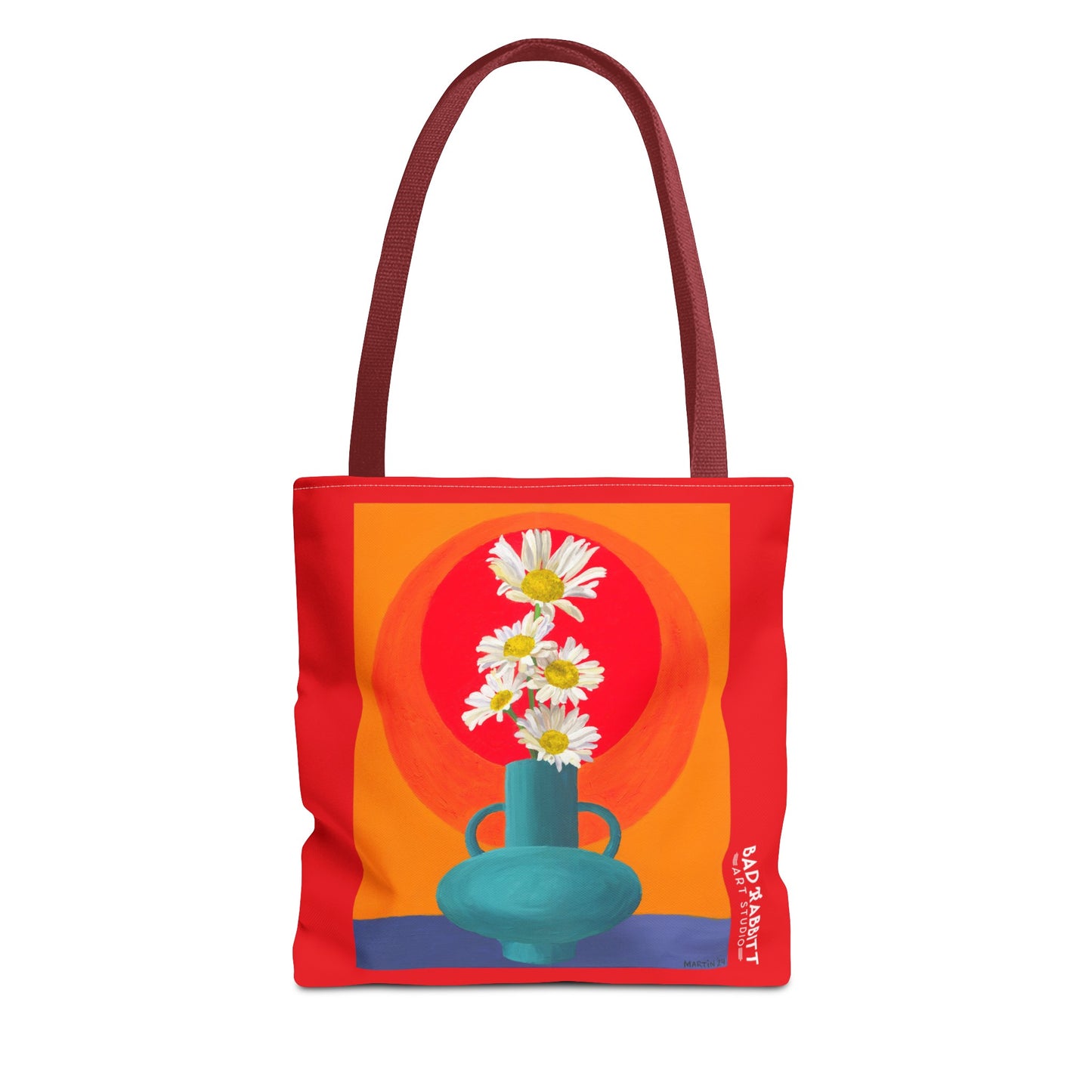 Wild Daisies in Teal Vase Tote Bag (AOP)