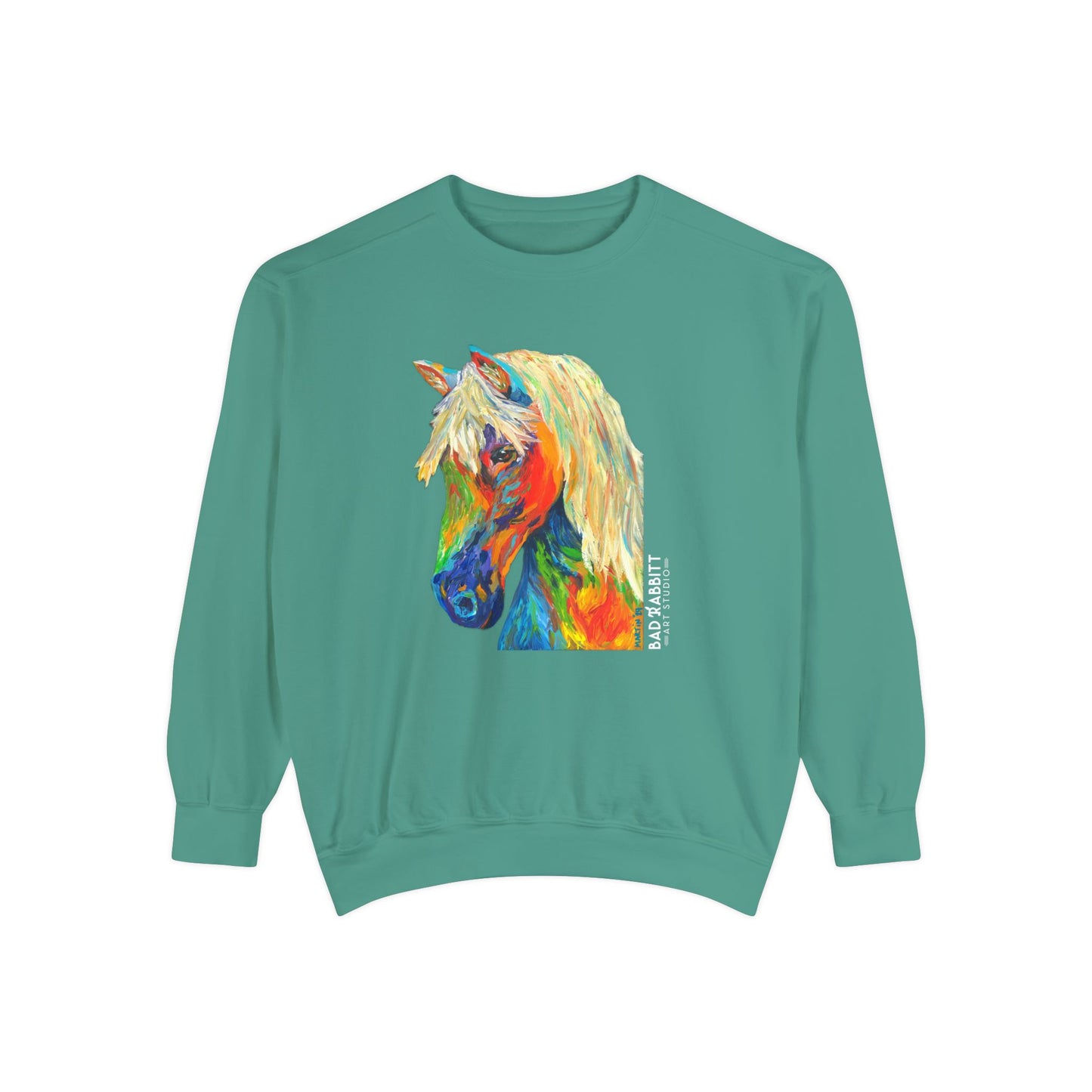 Rainbow Horse Unisex Garment-Dyed Sweatshirt