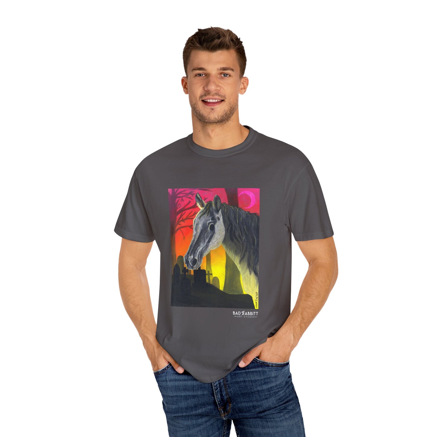 Halloween Horse Unisex Garment-Dyed T-shirt
