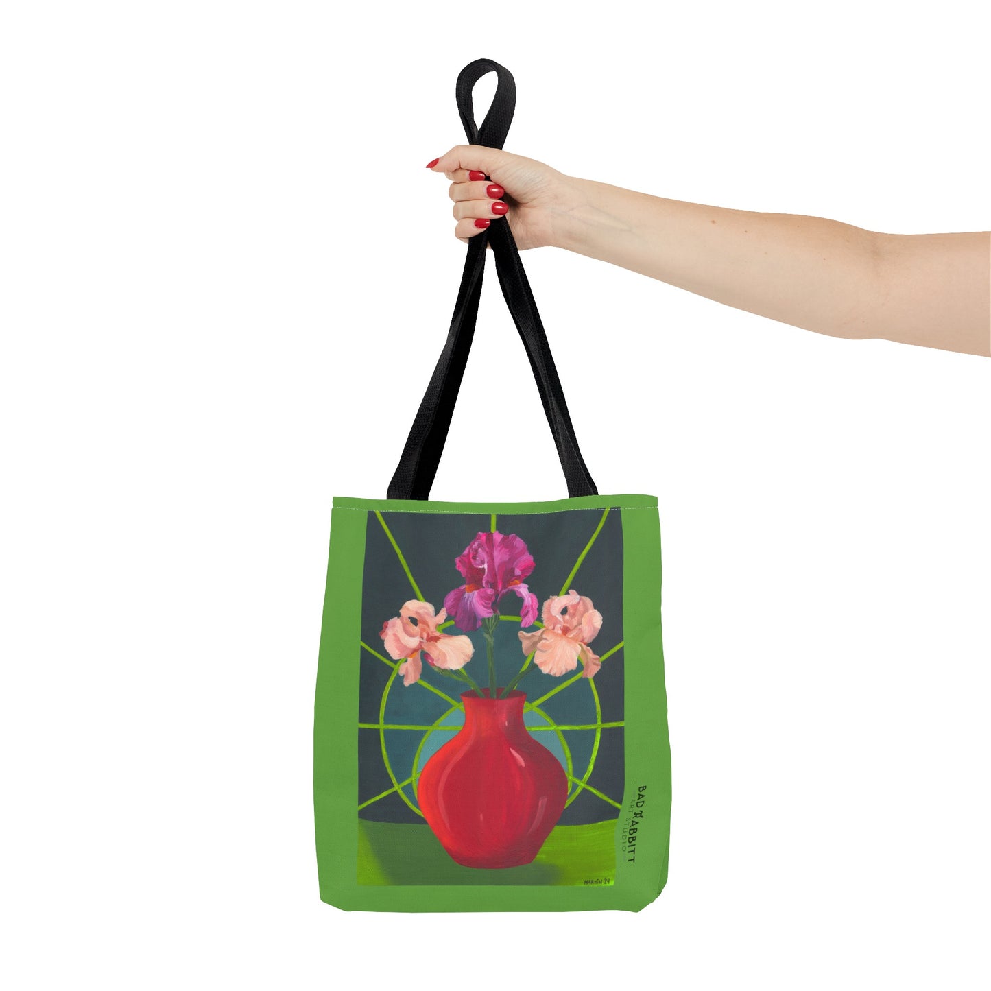 Three Pink Irises Tote Bag (AOP)