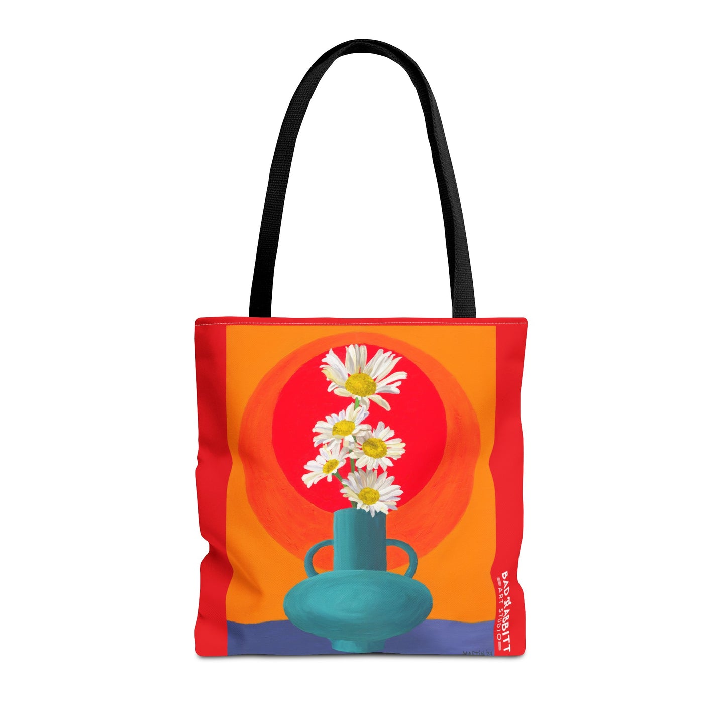 Wild Daisies in Teal Vase Tote Bag (AOP)