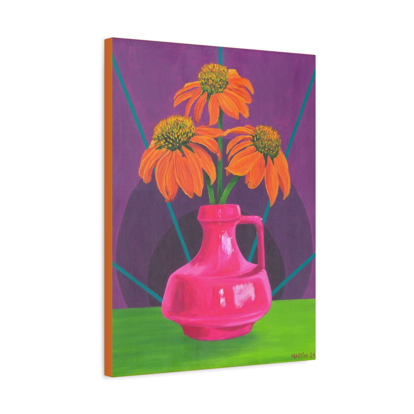 Orange Coneflowers Canvas Gallery Wrap