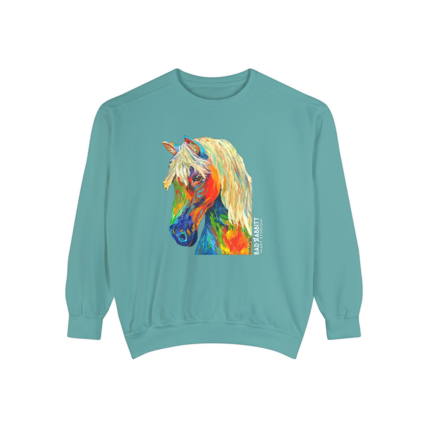 Rainbow Horse Unisex Garment-Dyed Sweatshirt