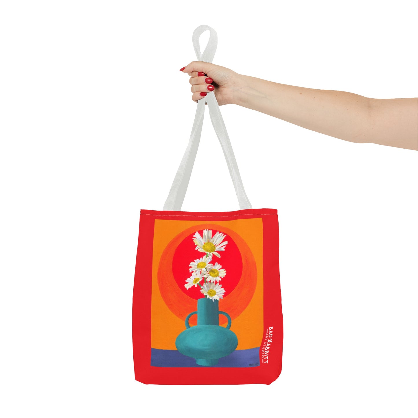 Wild Daisies in Teal Vase Tote Bag (AOP)