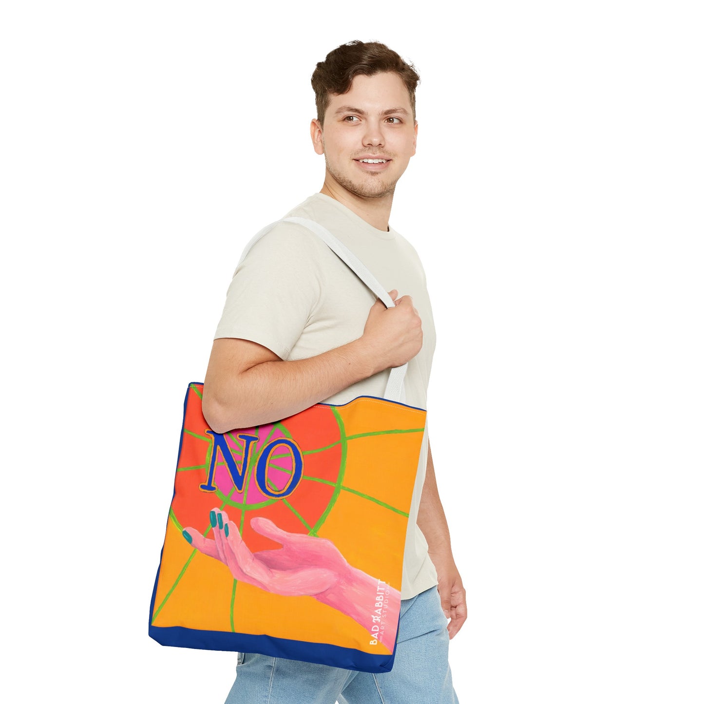 "No" Hand Tote Bag (AOP)