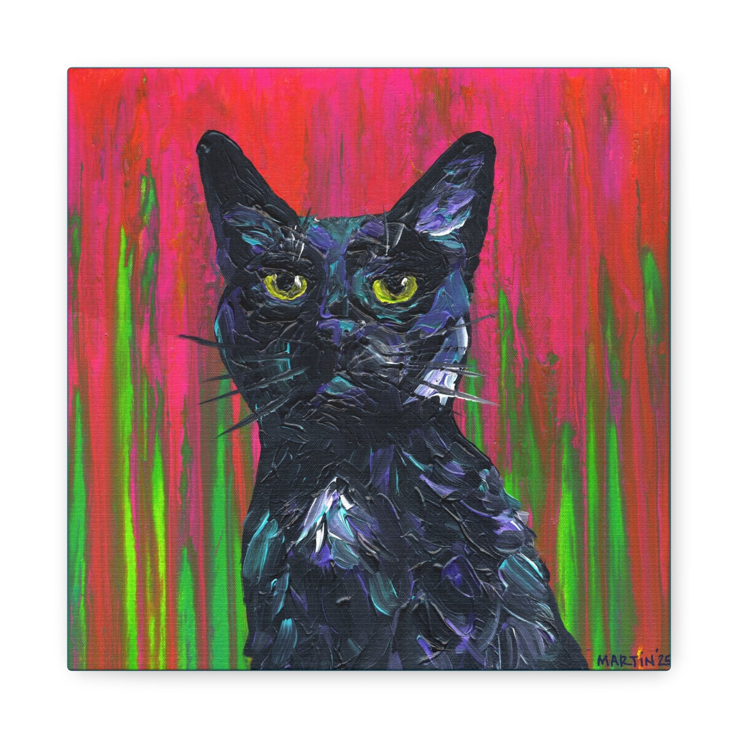 Abstract Black Cat Matte Canvas, Stretched, 1.25"