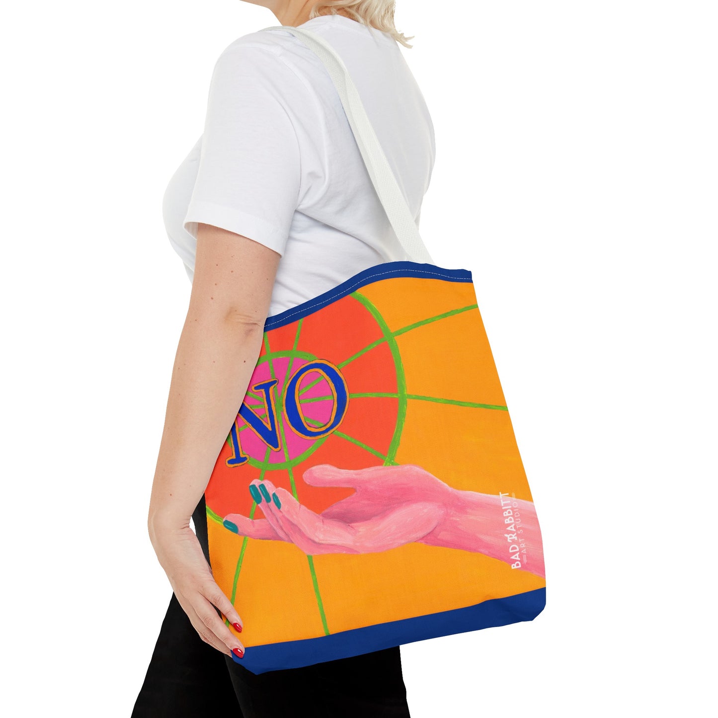 "No" Hand Tote Bag (AOP)
