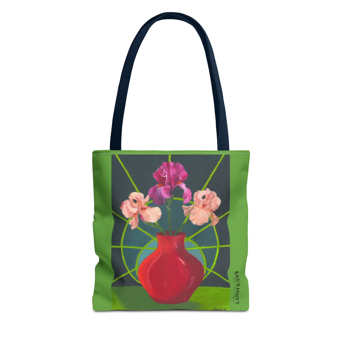 Three Pink Irises Tote Bag (AOP)