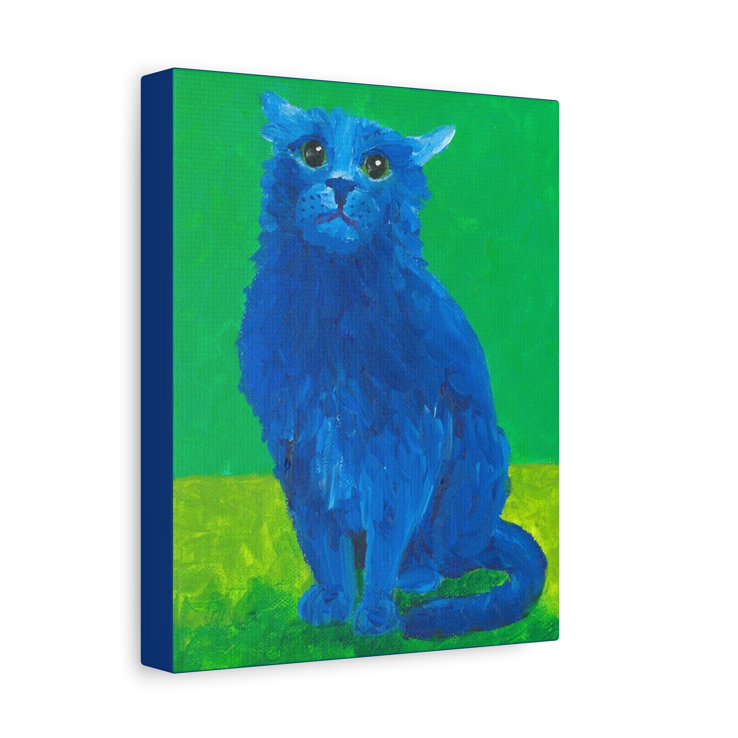 Grumpy Blue Cat Canvas Gallery Wrap
