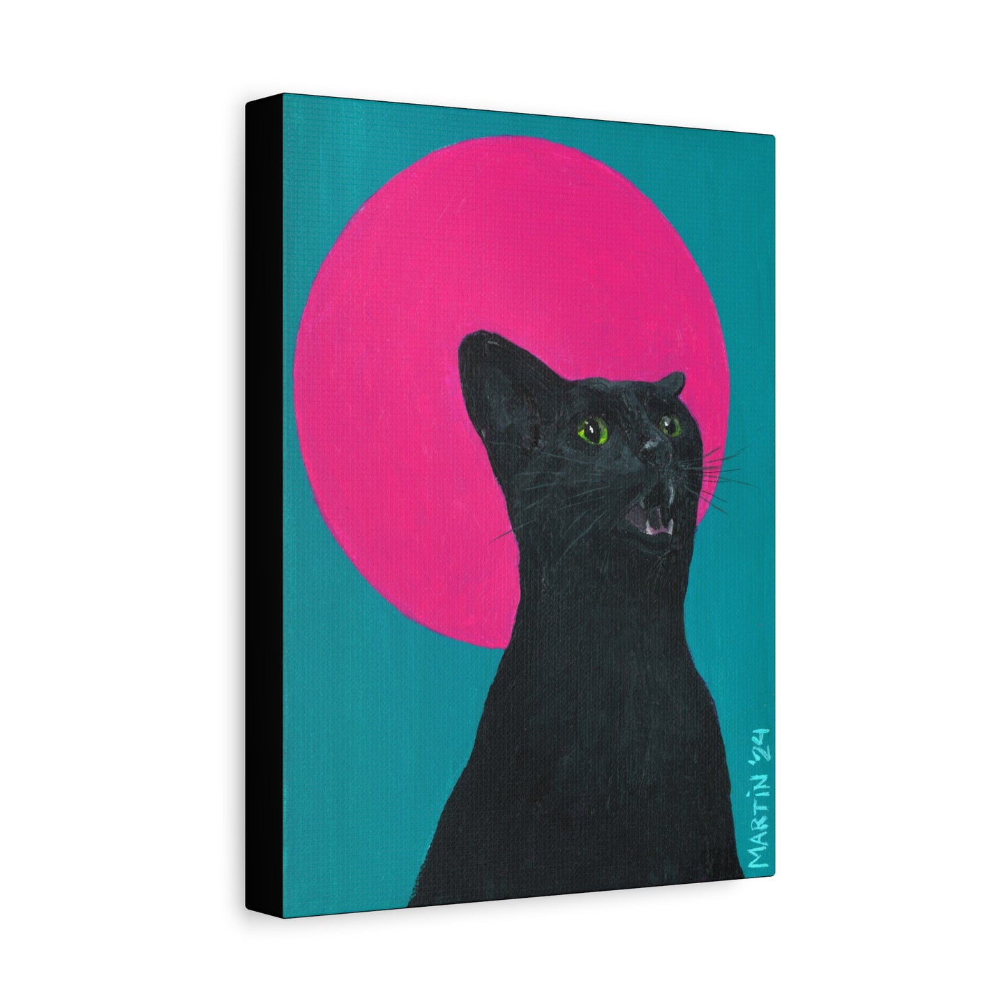 Black Cat Screm Canvas Gallery Wrap
