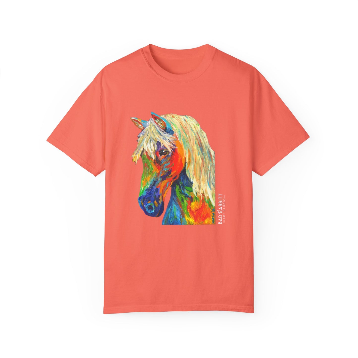 Rainbow Horse Unisex Garment-Dyed T-shirt