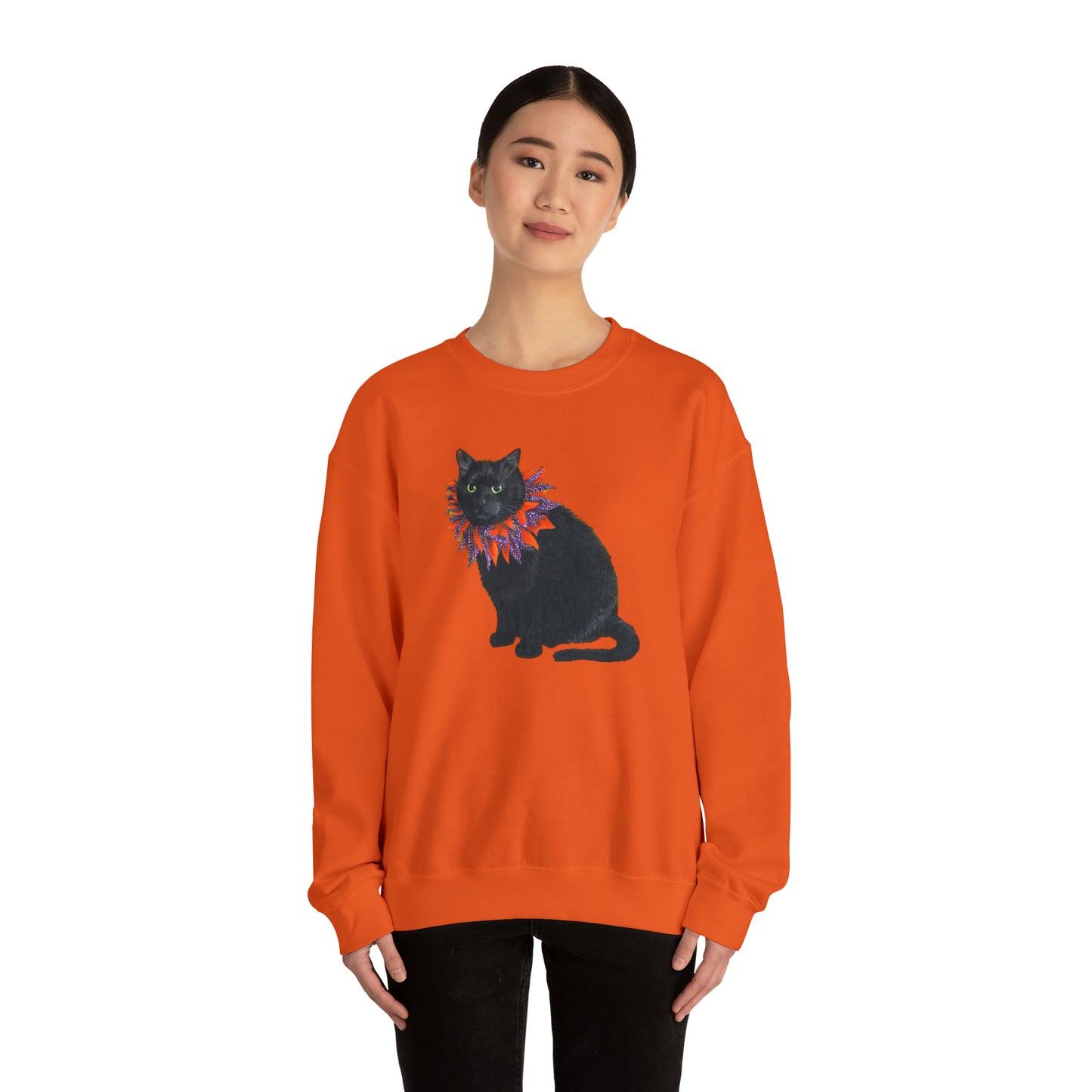 12 the Magical Halloween Cat Unisex Heavy Blend™ Crewneck Sweatshirt