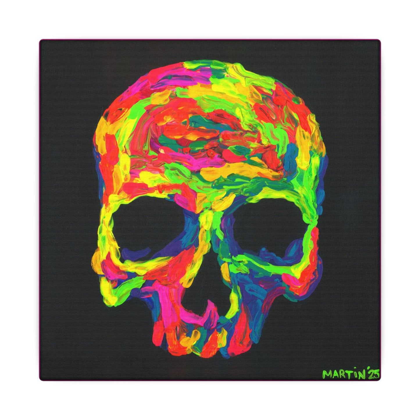 Rainbow Goopy Skull Canvas Gallery Wrap