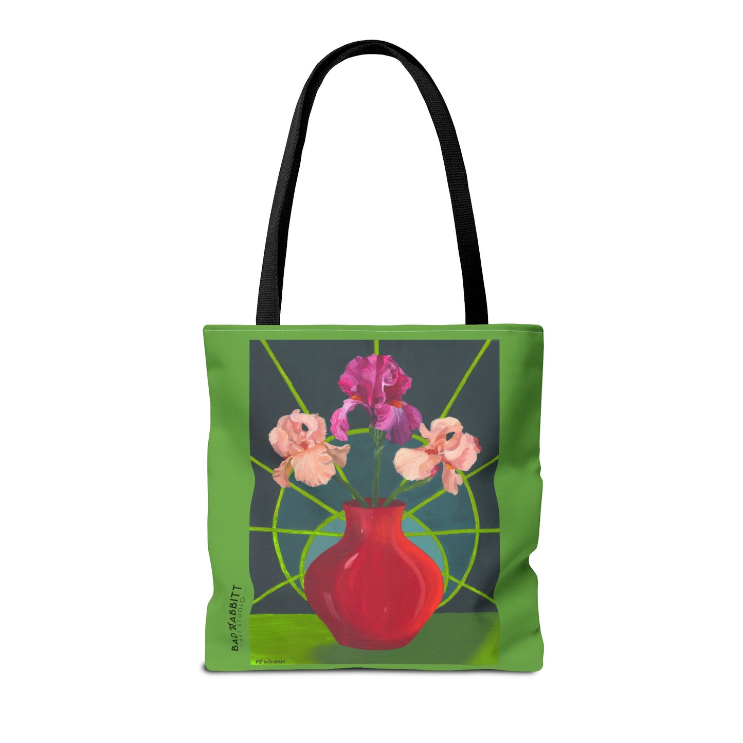 Three Pink Irises Tote Bag (AOP)