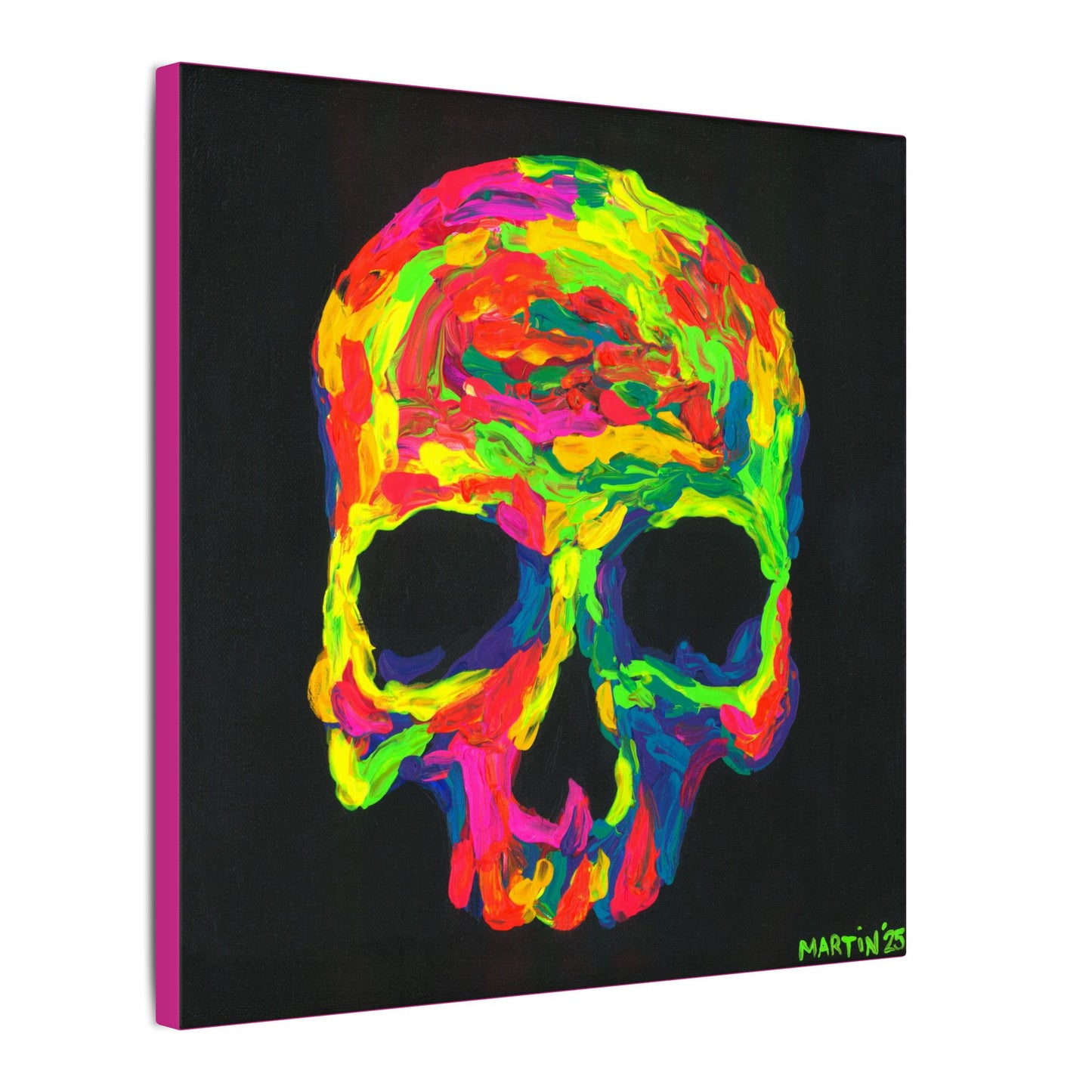 Rainbow Goopy Skull Canvas Gallery Wrap