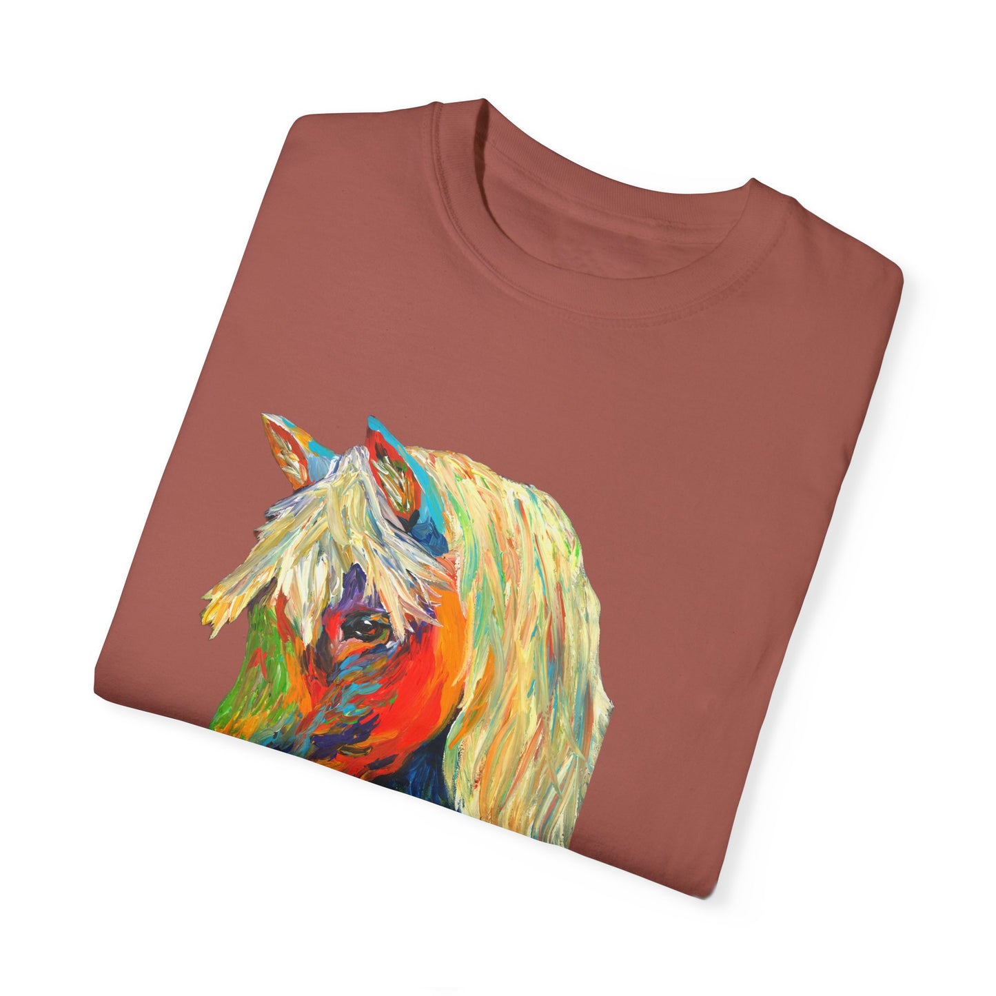 Rainbow Horse Unisex Garment-Dyed T-shirt
