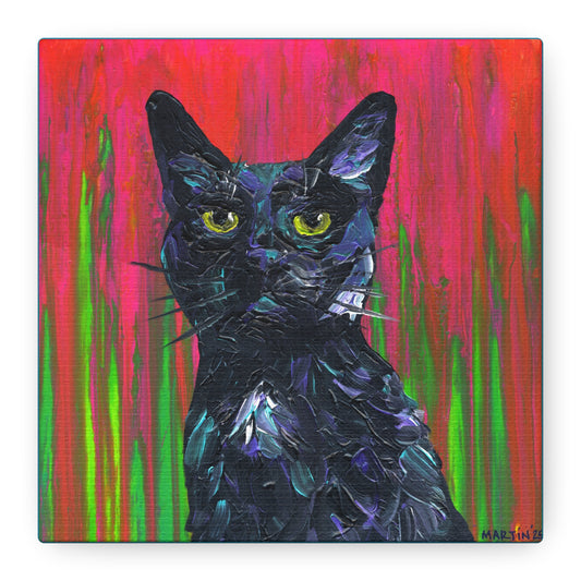 Abstract Black Cat Matte Canvas, Stretched, 1.25"