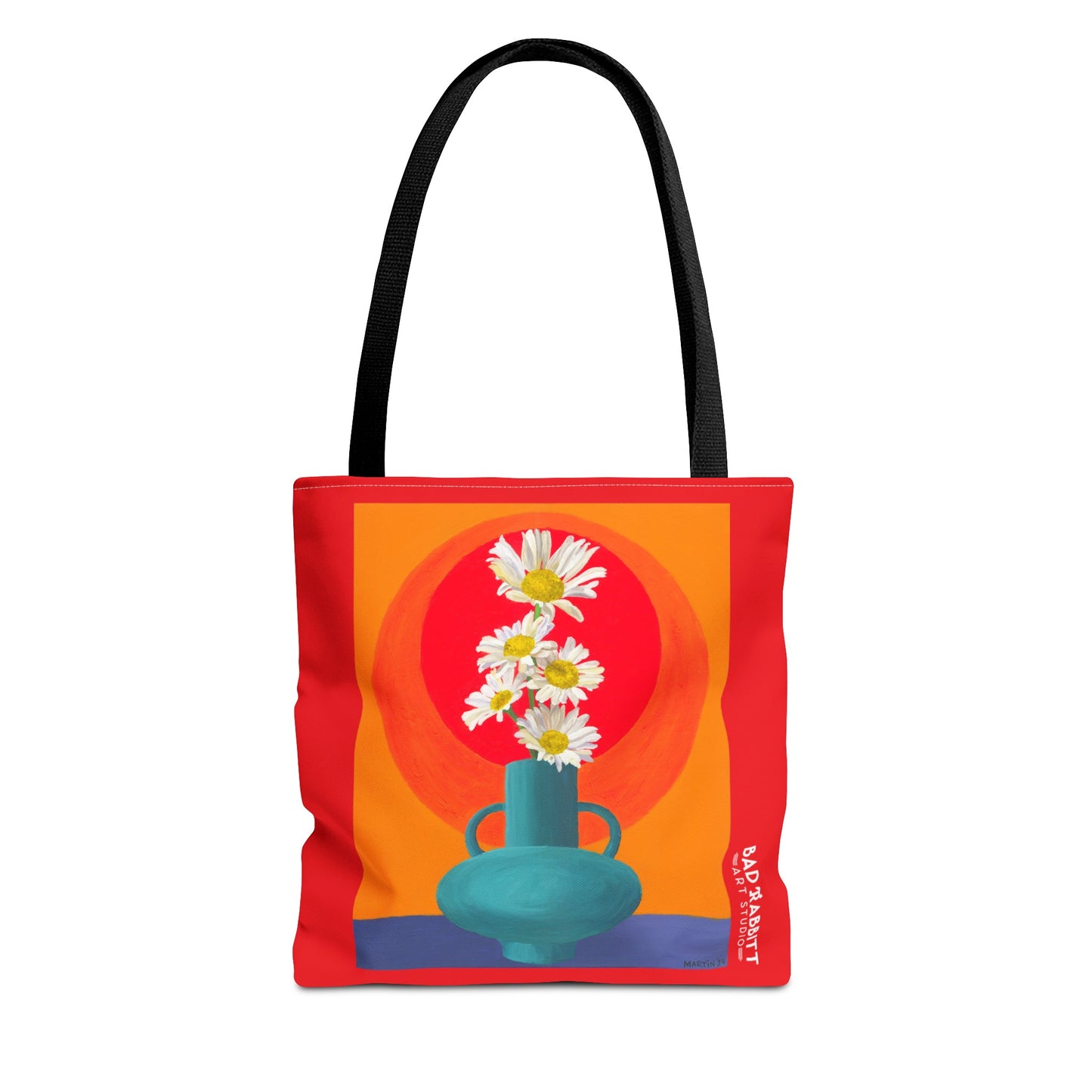 Wild Daisies in Teal Vase Tote Bag (AOP)