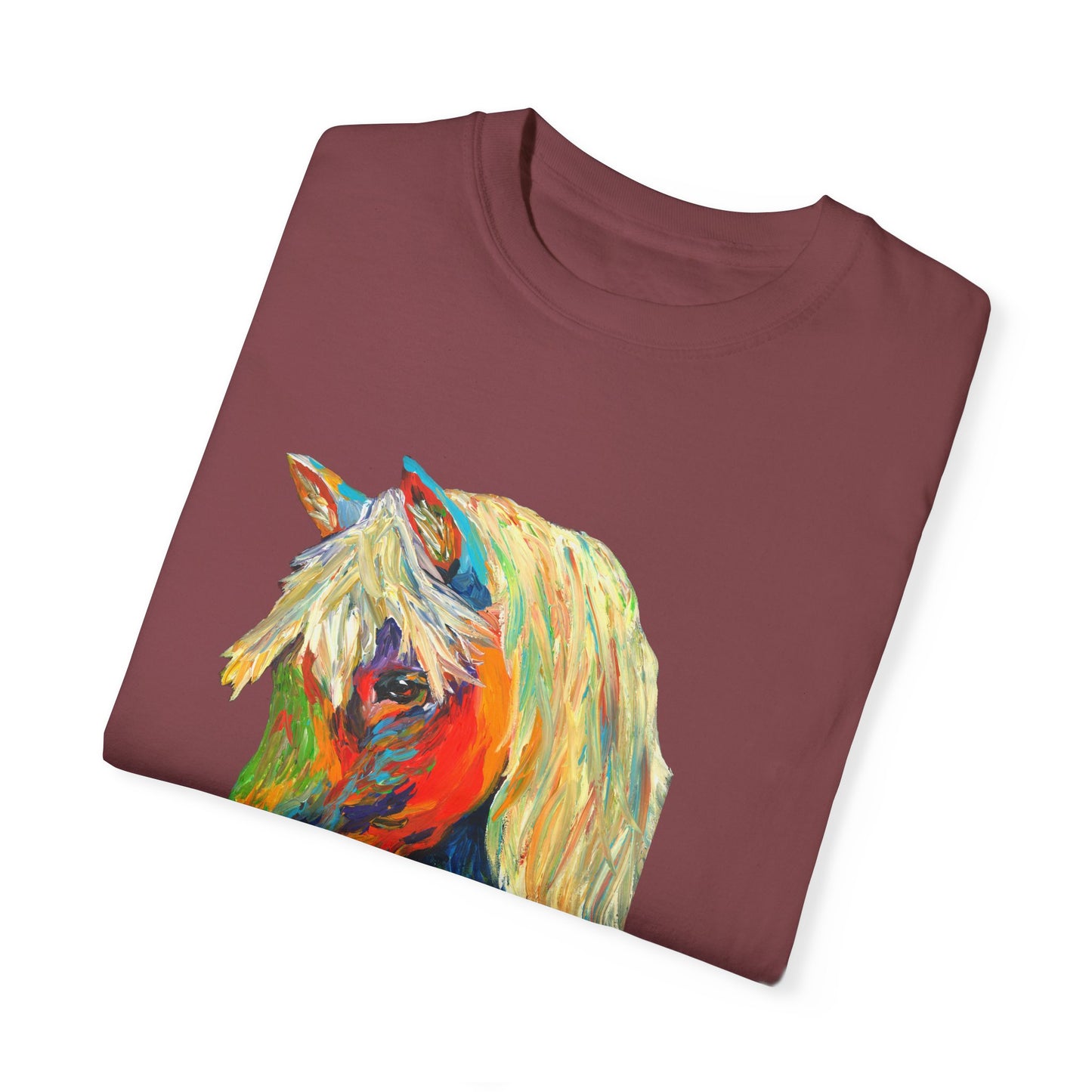Rainbow Horse Unisex Garment-Dyed T-shirt