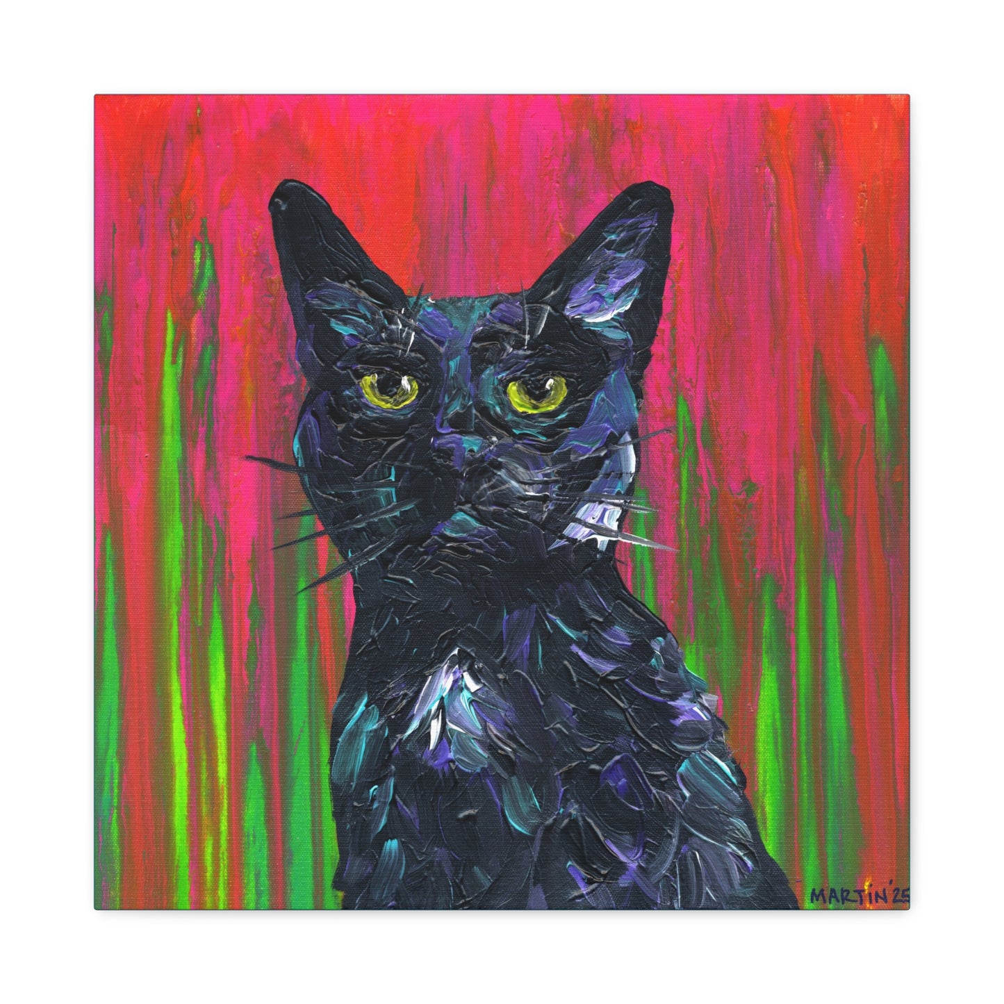 Abstract Black Cat Matte Canvas, Stretched, 1.25"