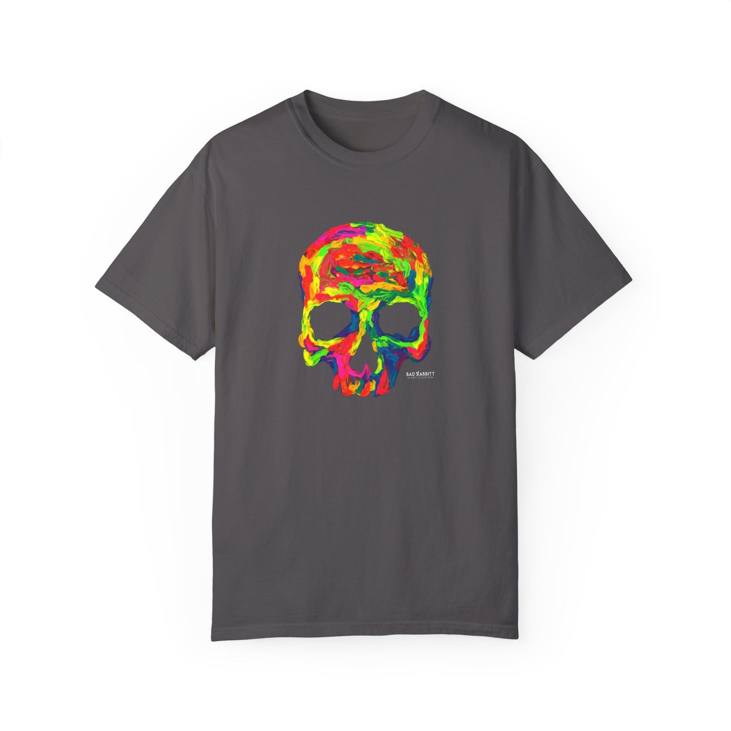 Rainbow Globby Skull Unisex Garment-Dyed T-shirt