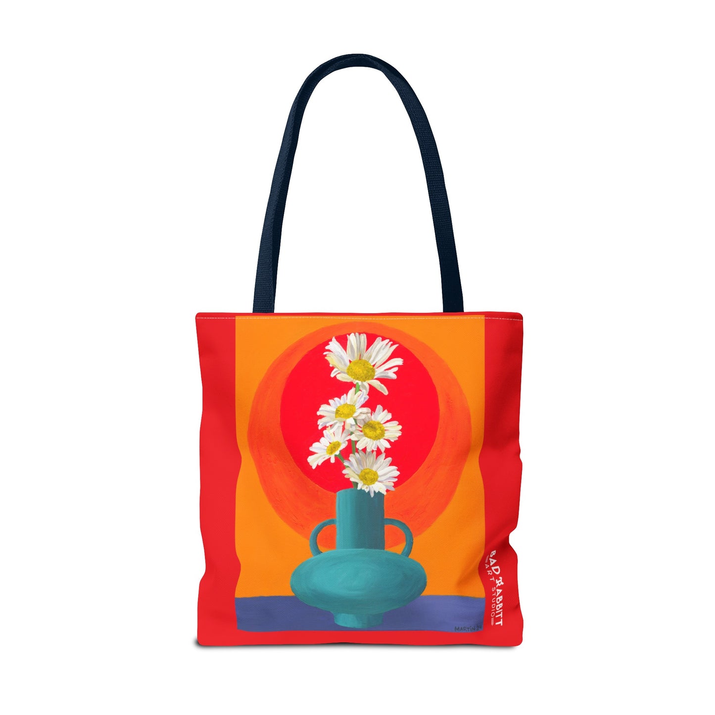Wild Daisies in Teal Vase Tote Bag (AOP)