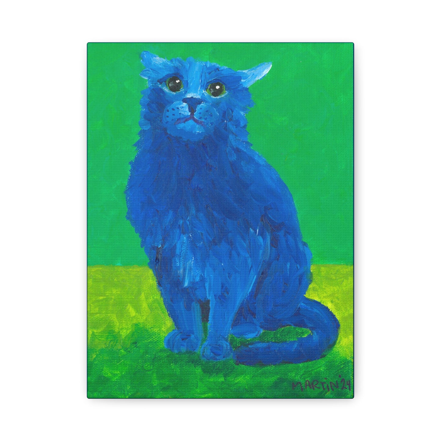 Grumpy Blue Cat Canvas Gallery Wrap